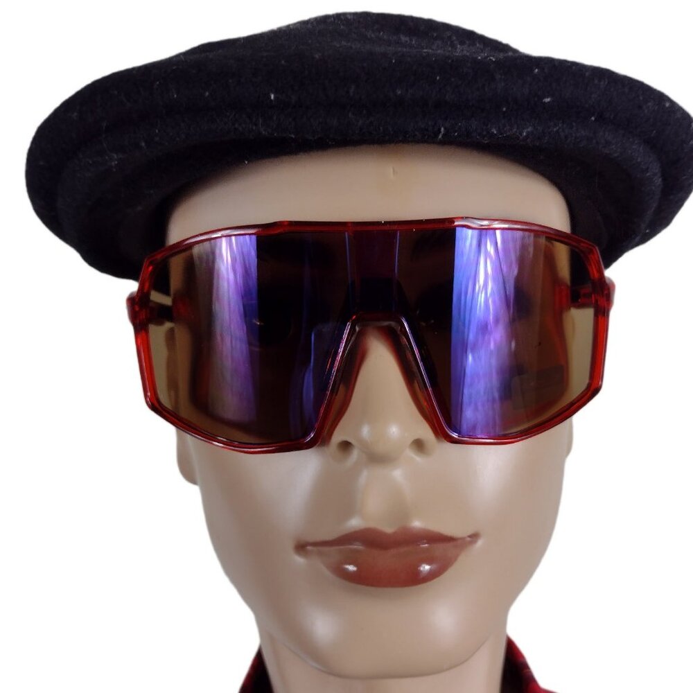 X-LOOP Rectangular Red  Sunglasses  #8X3649